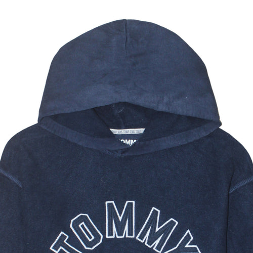 Tommy Jeans Men's Blue XL Pullover Hoodie Embroidered Logo Cotton