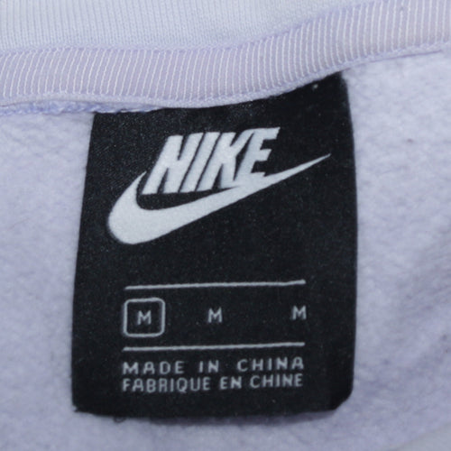 Nike Women's White Pullover Hoodie Medium Just Do It Embroidered Sweatshirt