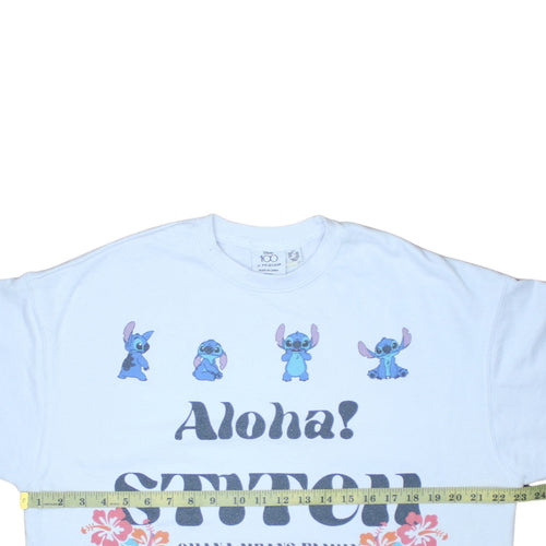 Disney Stitch White Pullover Sweatshirt Women 2XS Aloha Graphic Primark