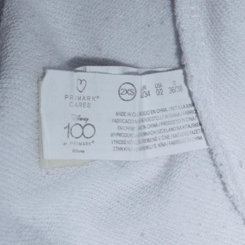 Disney Stitch White Pullover Sweatshirt Women 2XS Aloha Graphic Primark