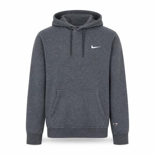 Front view of Nike Men's Grey Pullover Hoodie, size S, Fleece Sweatshirt