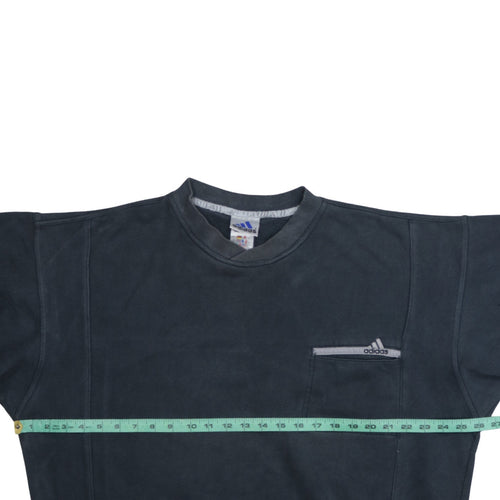 Adidas Men’s Blue Pullover Sweatshirt Size L Crew Neck Logo Fleece