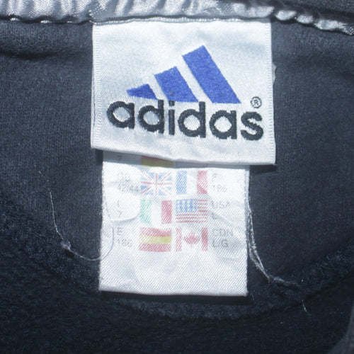 Adidas Men’s Blue Pullover Sweatshirt Size L Crew Neck Logo Fleece