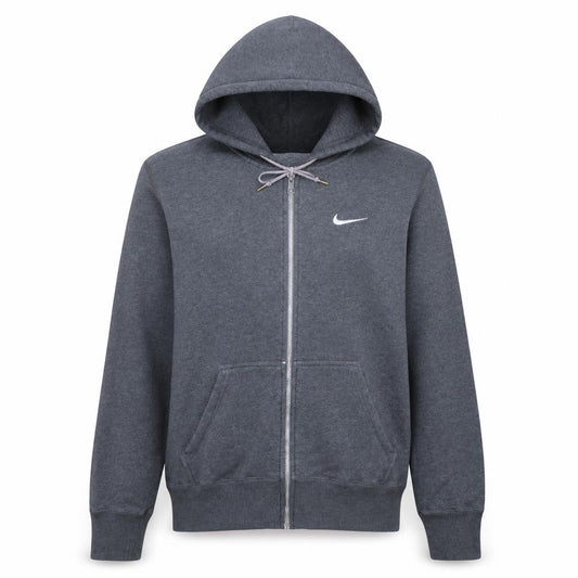 Front view of Nike Men's Grey Full Zip Hoodie Small Regular Fit