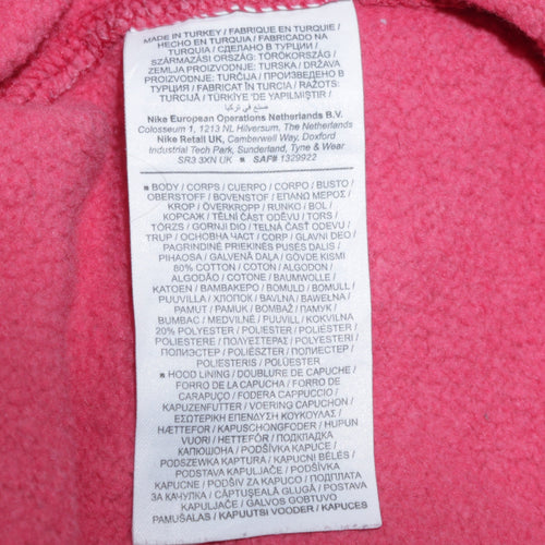 Nike Women's Pink Pullover Hoodie Medium Cotton Blend