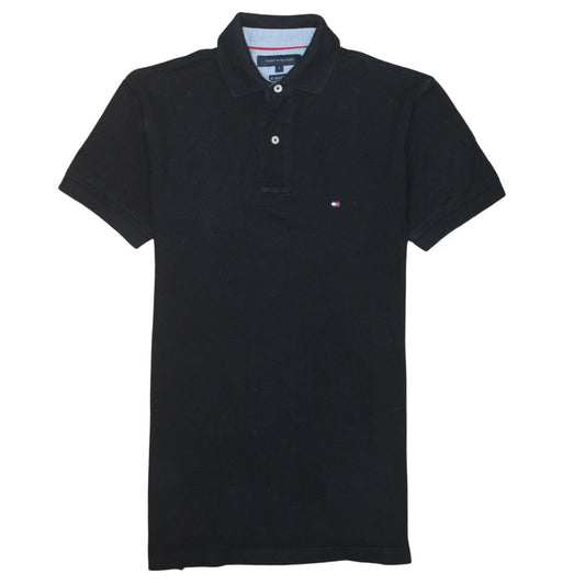 Tommy Hilfiger Men's Black Cotton Polo Shirt Size S Logo Classic