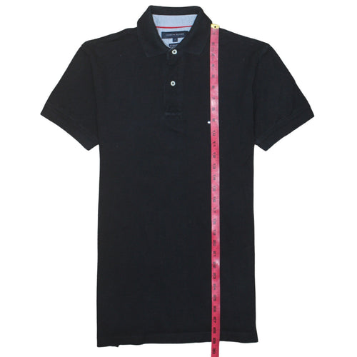 Tommy Hilfiger Men's Black Cotton Polo Shirt Size S Logo Classic