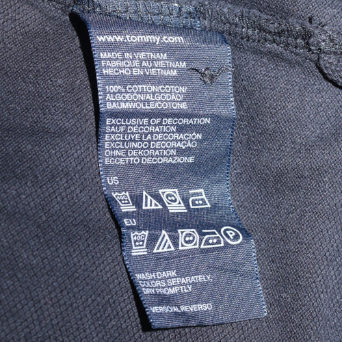 Tommy Hilfiger Men's Black Cotton Polo Shirt Size S Logo Classic