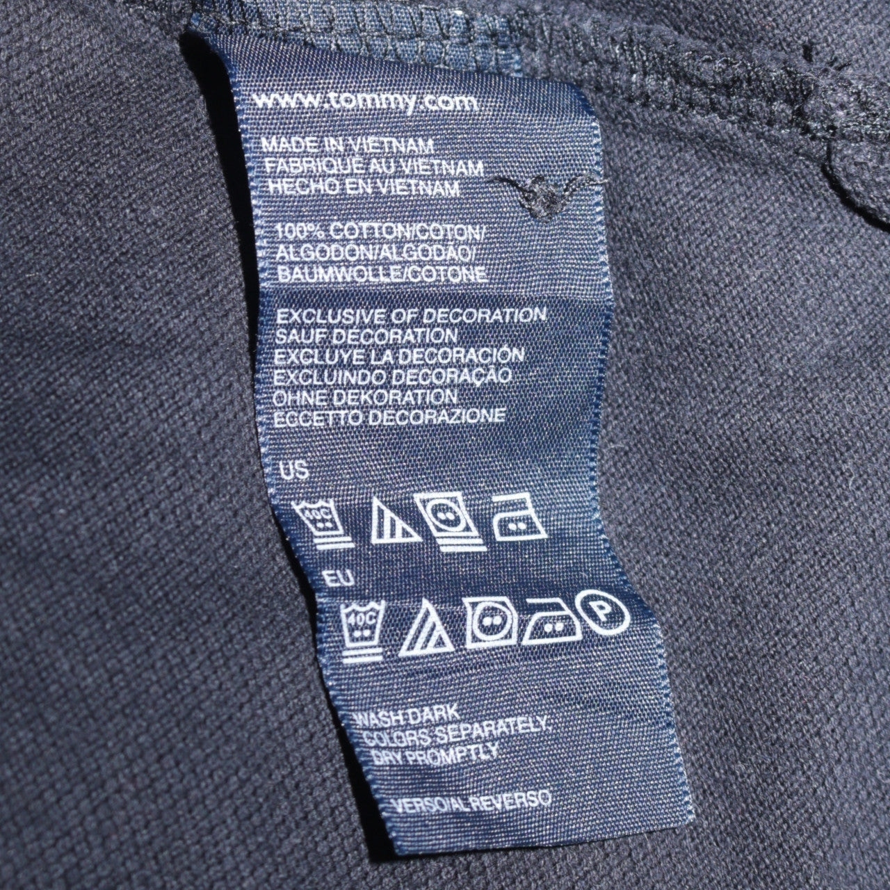 Tommy Hilfiger Men's Black Cotton Polo Shirt Size S Logo Classic