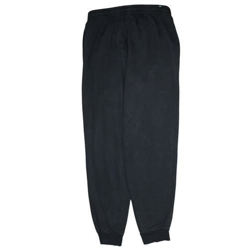 Puma Men's Black L Jogger Sweatpants with Logo Ribbed Cuffs