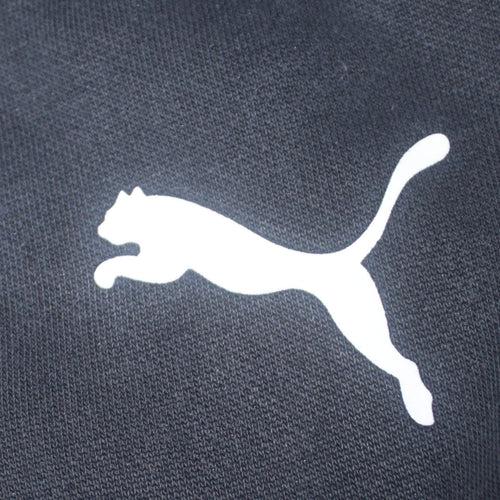 Puma Men's Black L Jogger Sweatpants with Logo Ribbed Cuffs