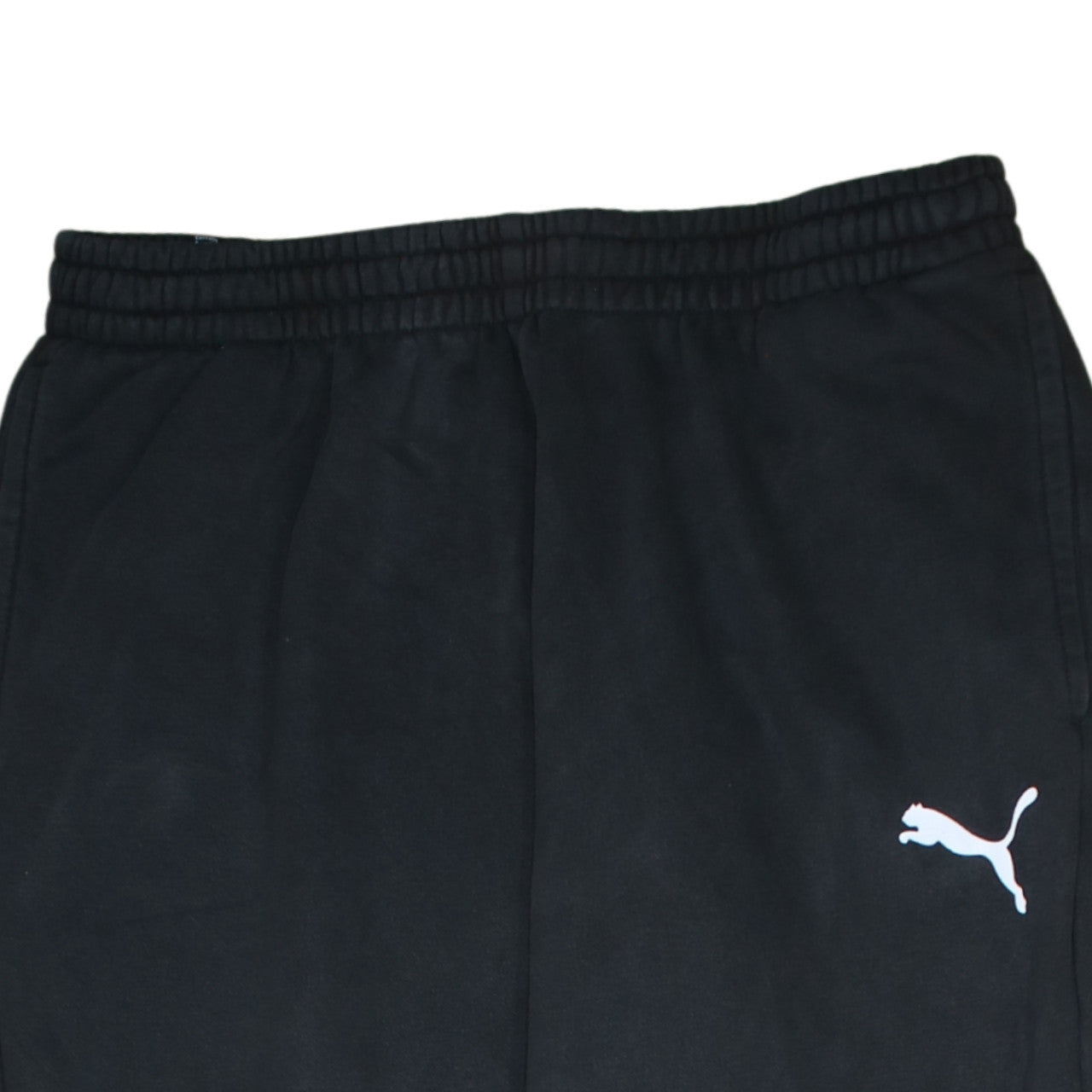 Puma Men's Black L Jogger Sweatpants with Logo Ribbed Cuffs