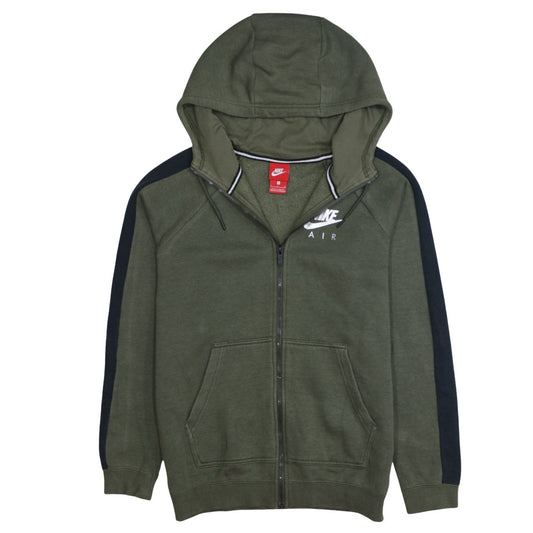Nike Air Men Green Full Zip Hoodie Size S Fleece Sportswear