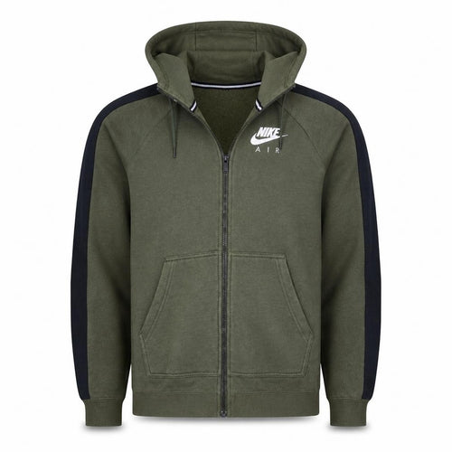 Nike Air Men Green Full Zip Hoodie Size S Fleece Sportswear