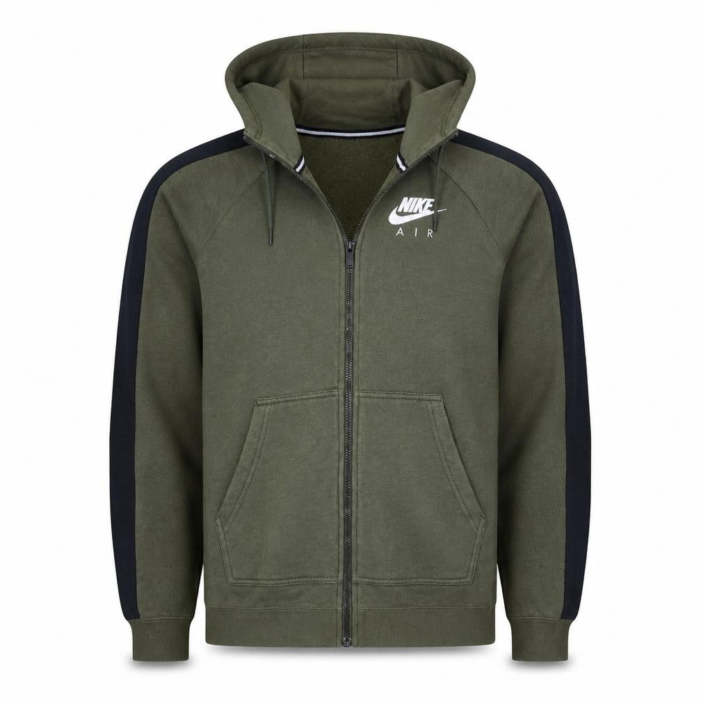 Nike Air Men Green Full Zip Hoodie Size S Fleece Sportswear