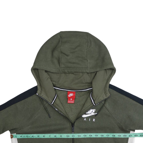 Nike Air Men Green Full Zip Hoodie Size S Fleece Sportswear