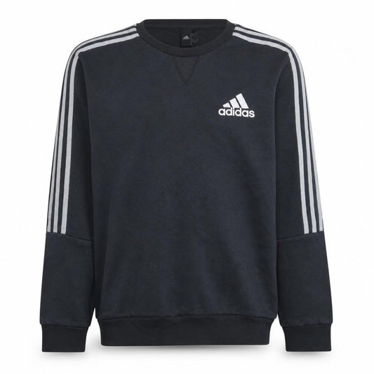 Front view of Adidas Men's Black Crew Neck Pullover Sweatshirt, size L