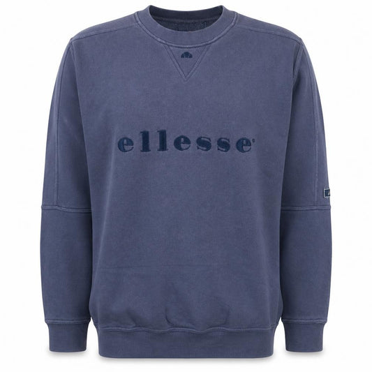 Front view of Ellesse Men's Blue Small Crew Neck Pullover Sweatshirt