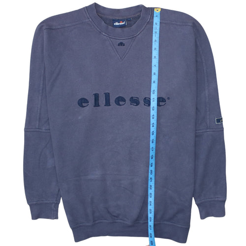 Ellesse Men's Blue Small Crew Neck Pullover Sweatshirt