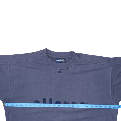 Ellesse Men's Blue Small Crew Neck Pullover Sweatshirt