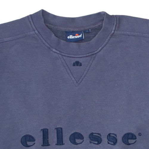 Ellesse Men's Blue Small Crew Neck Pullover Sweatshirt