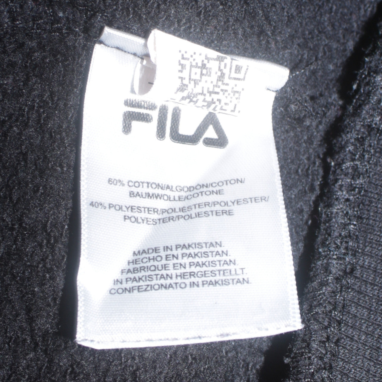 FILA Men's Black Logo Pullover Sweatshirt L Classic Sportswear
