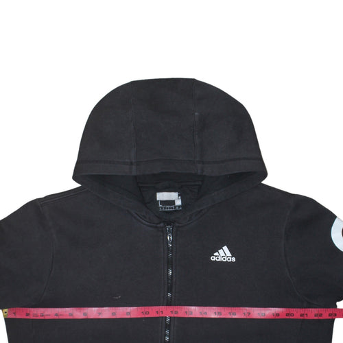 Adidas Mens Black Full Zip Hoodie L Logo Graphic Sportswear