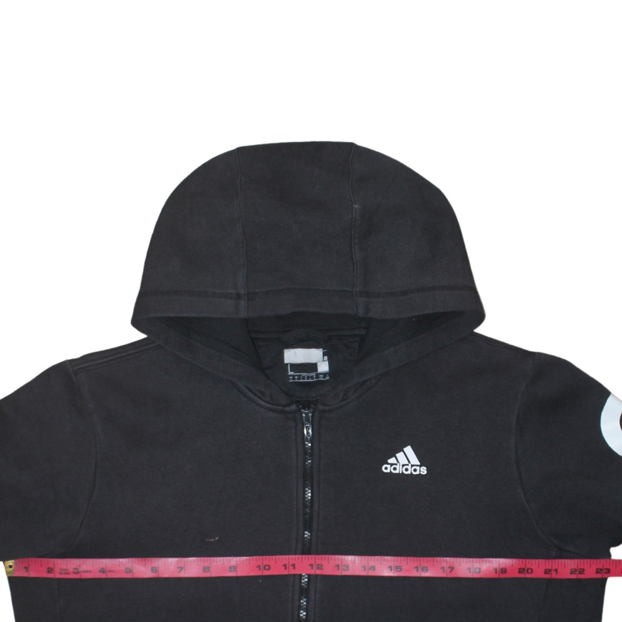 Adidas Mens Black Full Zip Hoodie L Logo Graphic Sportswear