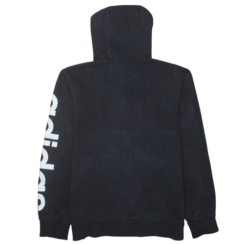 Adidas Mens Black Full Zip Hoodie L Logo Graphic Sportswear