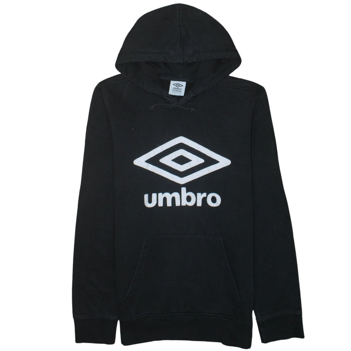 Umbro Men Black Pullover Hoodie M Graphic Sports Cotton Blend