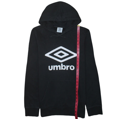 Umbro Men Black Pullover Hoodie M Graphic Sports Cotton Blend