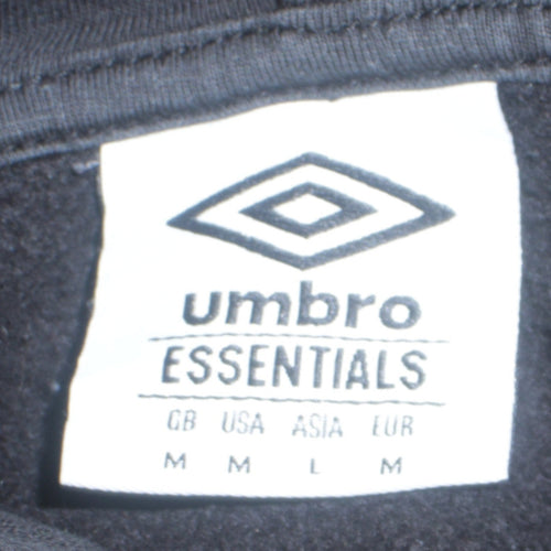 Umbro Men Black Pullover Hoodie M Graphic Sports Cotton Blend