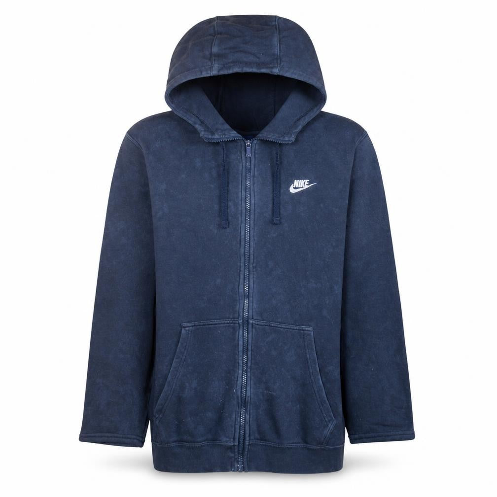 Nike Men's Blue Full Zip Hoodie Medium Cotton Fleece Sweatshirt
