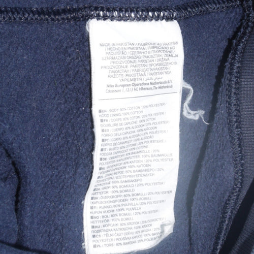 Nike Men's Blue Full Zip Hoodie Medium Cotton Fleece Sweatshirt