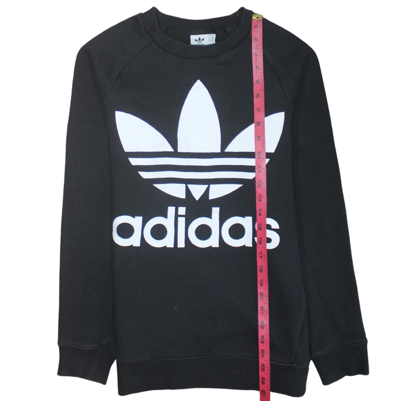 Adidas Womens Black XS Pullover Sweatshirt with Logo Print