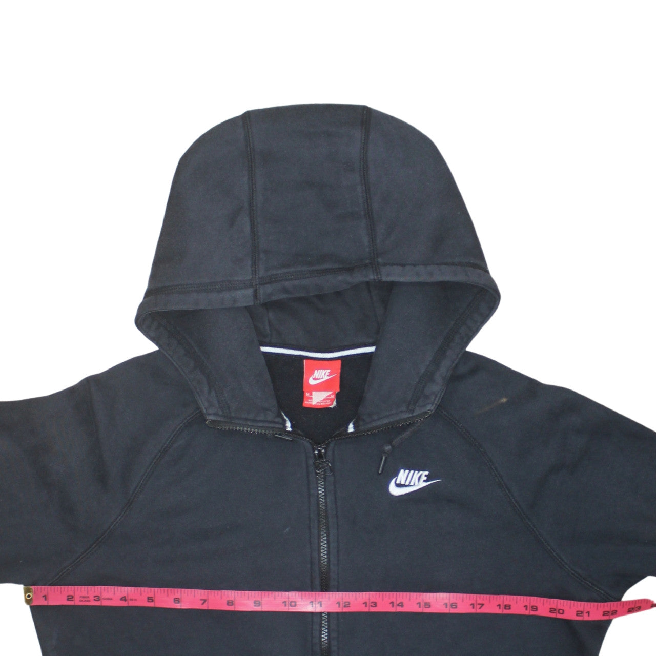 Nike Men's Black Full Zip Fleece Hoodie Medium Regular Fit