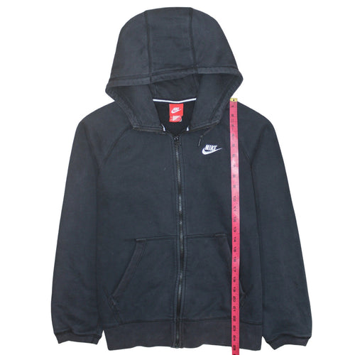 Nike Men's Black Full Zip Fleece Hoodie Medium Regular Fit