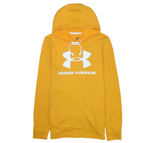 Under Armour Men Yellow Pullover Hoodie Small Regular Fit Sportswear