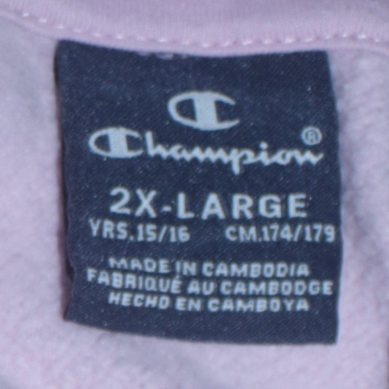 Champion Girls Pink Pullover Hoodie 15-16 Years Cotton Blend Logo Sweatshirt