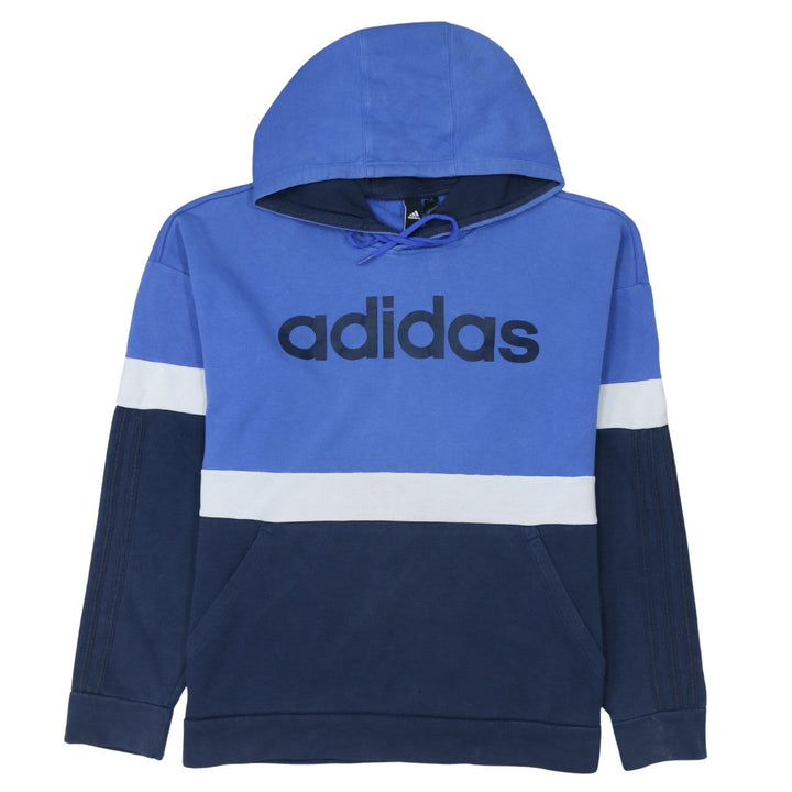 Adidas Men's Blue Pullover Hoodie Small Logo Sportswear