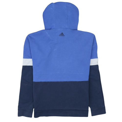 Adidas Men's Blue Pullover Hoodie Small Logo Sportswear