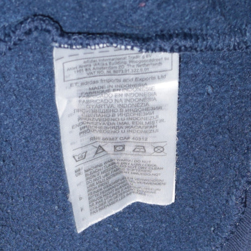 Adidas Men's Blue Pullover Hoodie Small Logo Sportswear