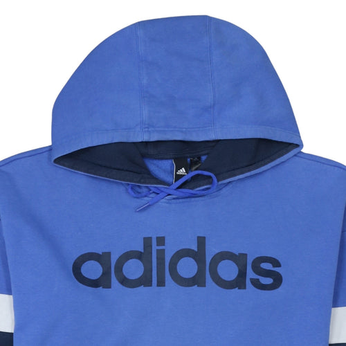 Adidas Men's Blue Pullover Hoodie Small Logo Sportswear