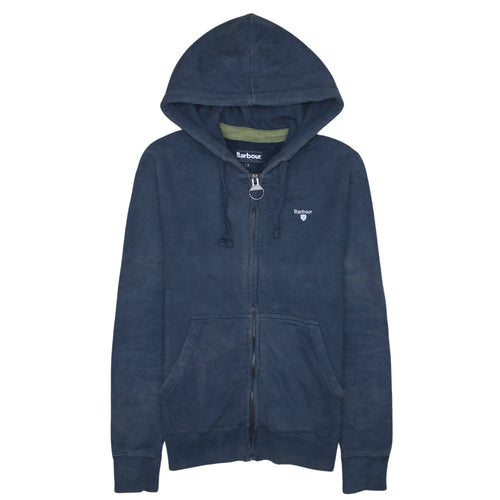 Barbour Men's Blue Full Zip Hoodie Size S Cotton Blend