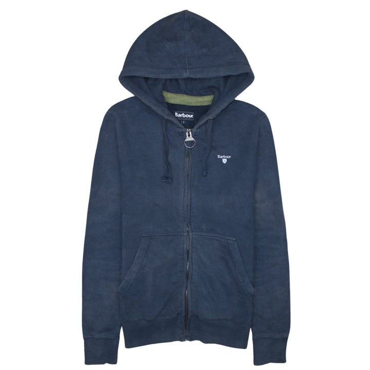 Barbour Men's Blue Full Zip Hoodie Size S Cotton Blend