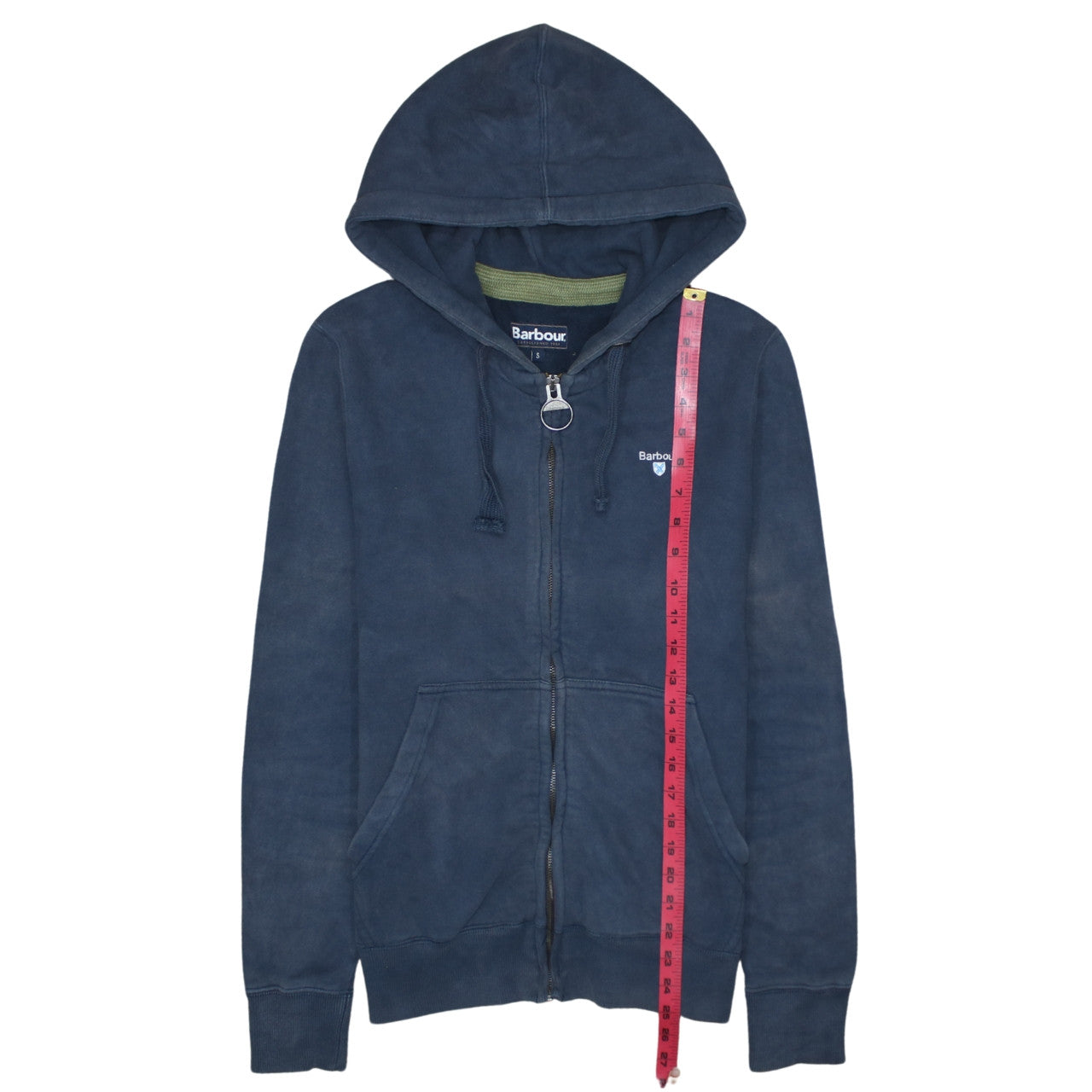 Barbour Men's Blue Full Zip Hoodie Size S Cotton Blend