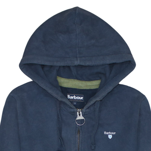 Barbour Men's Blue Full Zip Hoodie Size S Cotton Blend