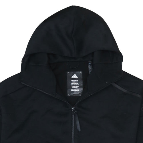 Adidas Men’s Black Full Zip Hoodie Size M Regular Fit Sportswear