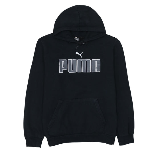Puma Men's Black Pullover Hoodie Size L Graphic Logo Sweatshirt