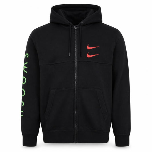 Front view of Nike Men's Black Full Zip Hoodie Small Sportswear Fleece